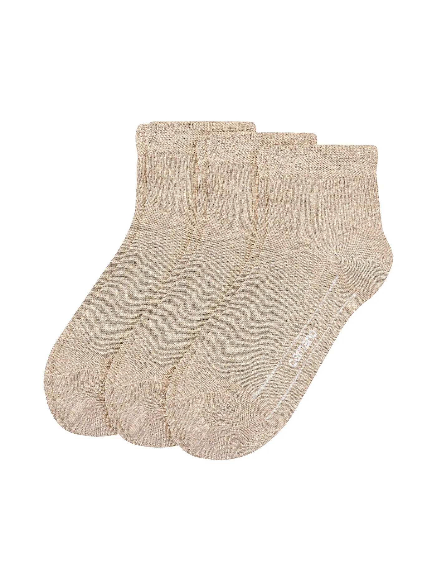 CAMANO |  Sneakersocken 3er Pkg weiss | beige
